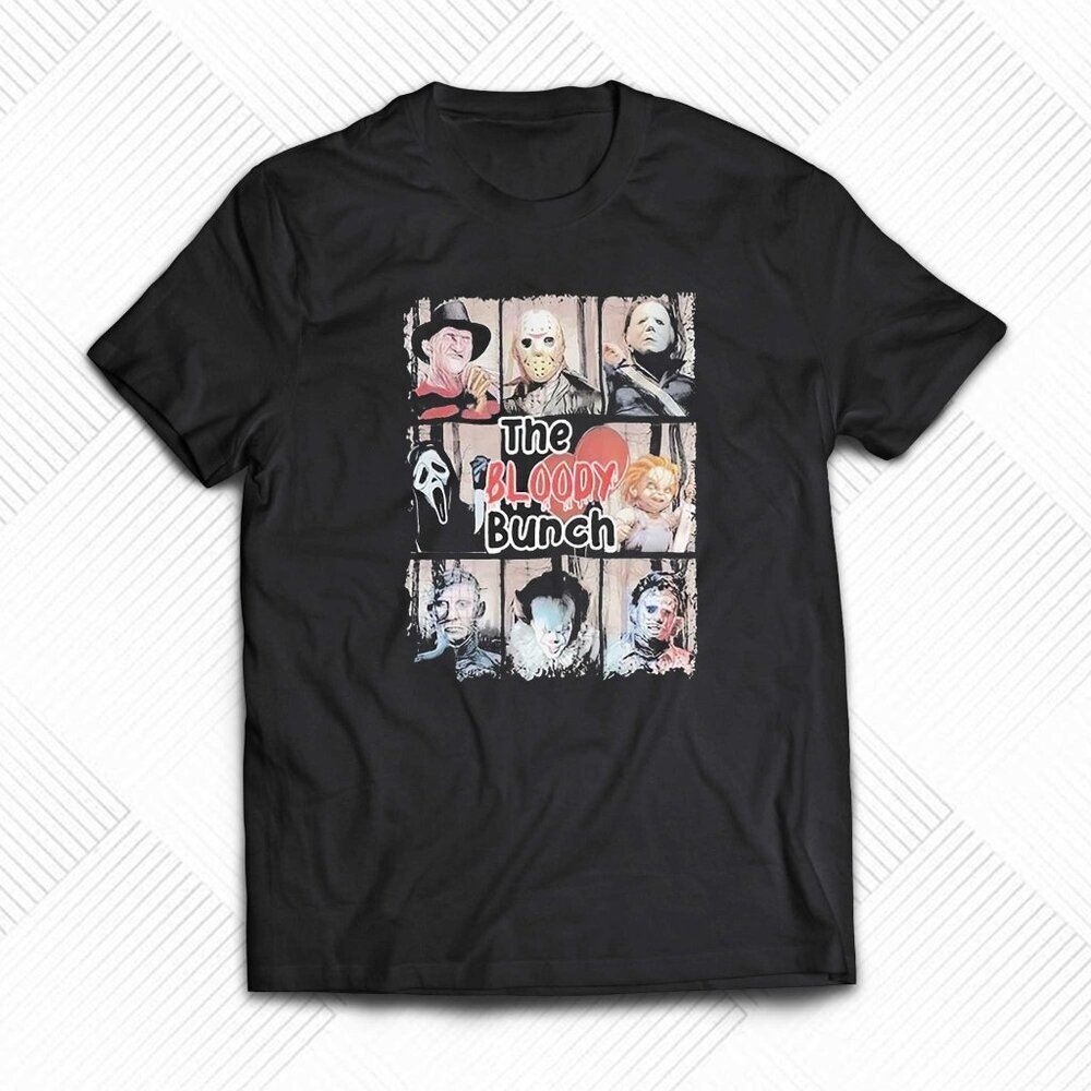 The Bloody Bunch Halloween Team Michael Myers Horror Graphic T-Shirt Spooky Tee